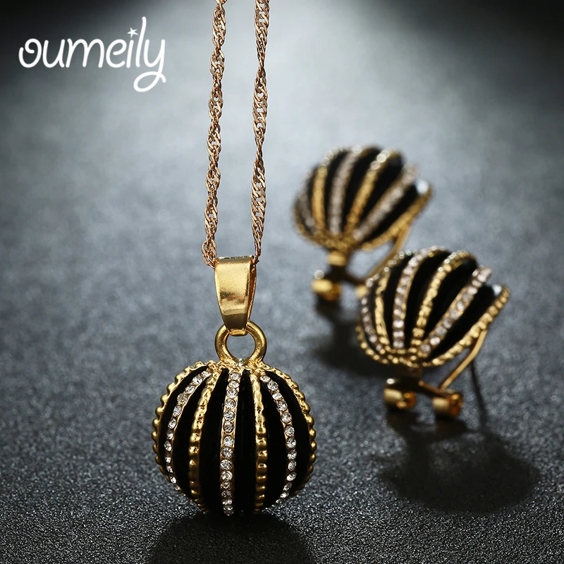 OUMEILY ожерелья серьги для женщин наборы свадебных ювелирных изделий цвет
