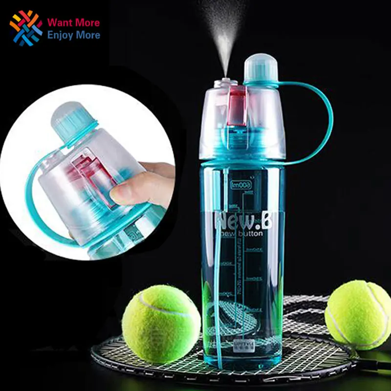 Креативная бутылка для воды с кнопками распыления портативная распылительная