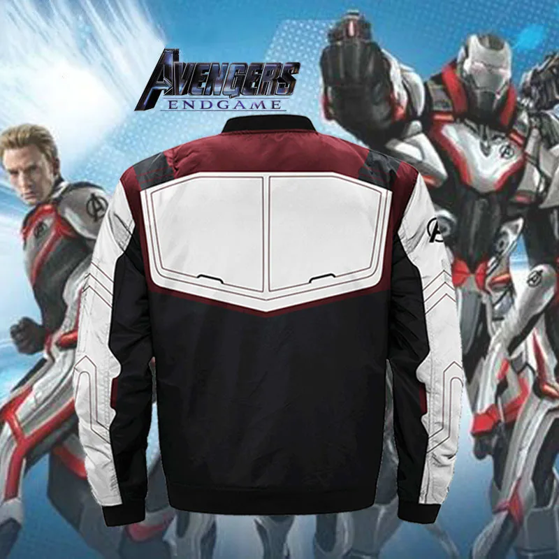 Куртка с капюшоном и принтом Avengers Endgame Quantum Realm Captain America уличная куртка Ma 1|Мужские