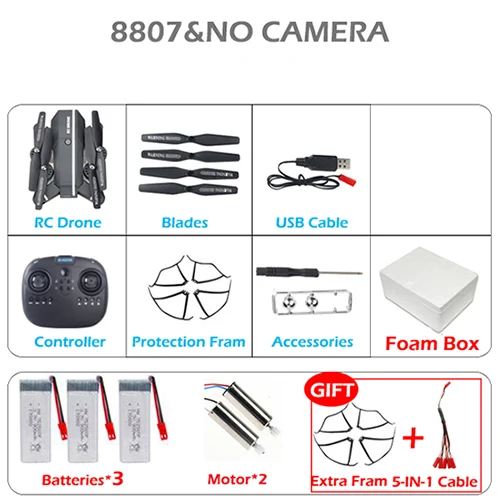no cam 3BAT 2Motor 8807 8807 Вт RC Дрон складной/Вертолет FPV Wifi Квадрокоптер 2,4 ГГц пульт дистанционного управления Дрон с HD камерой VS S20 - Цвет: no cam 3BAT 2Motor
