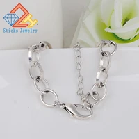 fashion link chain bracelets charms 185 mm x 10 mm ancient silver plated vintage style figaro chain charm bracelets