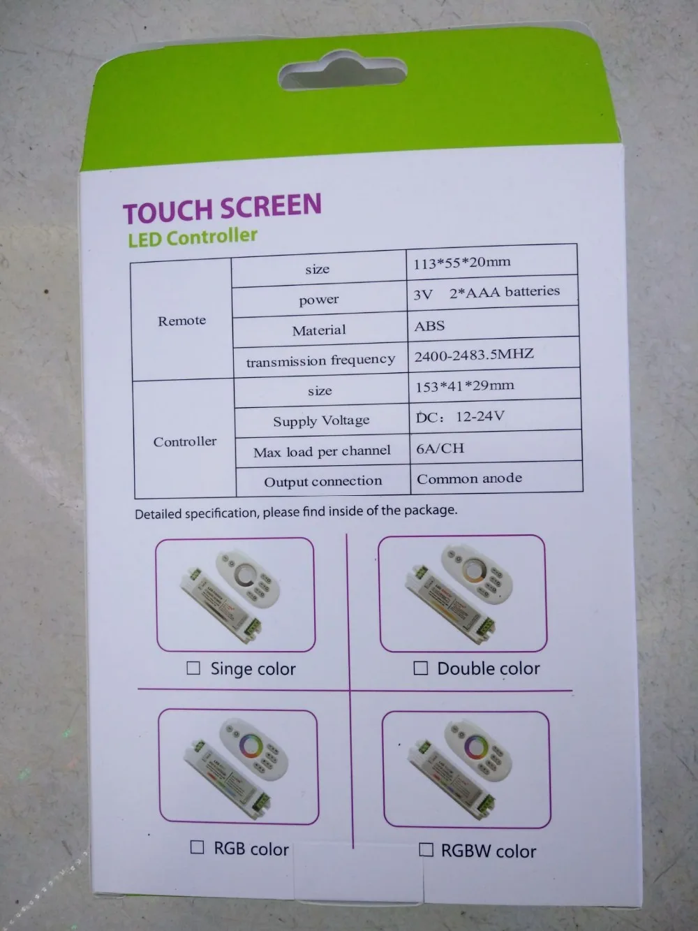 

New arrive DC12-24V 18A RGB led controller 2.4G touch screen RF remote control for led strip/bulb/downlight,hotselling