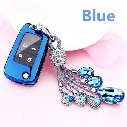 A-blue keyring 1 шт Мягкие TPU ключа автомобиля чехол для Buick Vauxhall, Opel Insignia Astra J Zafira C Chevrolet Camaro круиз Малибу Aveo Trax - Название цвета: A-blue keyring