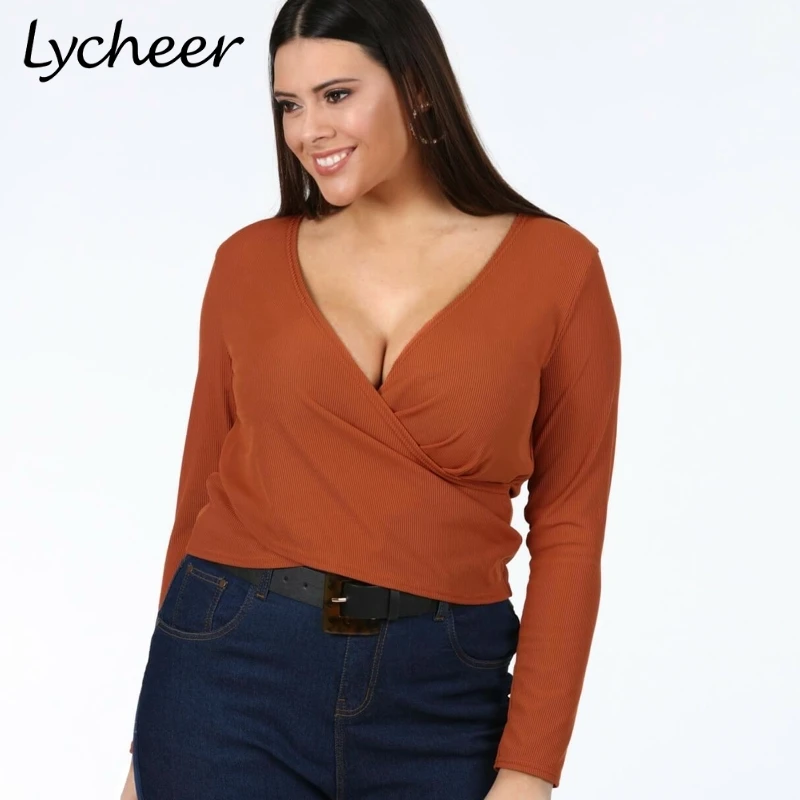 Женская офисная блузка Lycheer элегантная повседневная большого размера на осень 2019