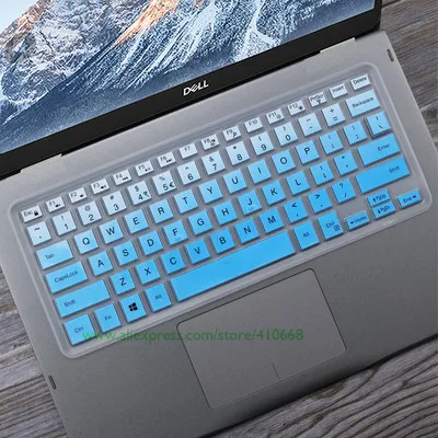 Gradualblue Силиконовая клавиатура для ноутбука кожного покрова протектор для Dell Inspiron 14 3000 5000 14R 14MR 14MD 14 м 5447 14LR 14L 14C 14CR - Цвет: Gradualblue