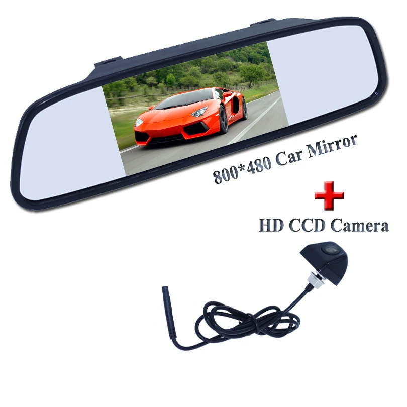 5 дюймов HD led зеркало монитор 2ch видео вход 800*480 для 170 Угол ночного видения