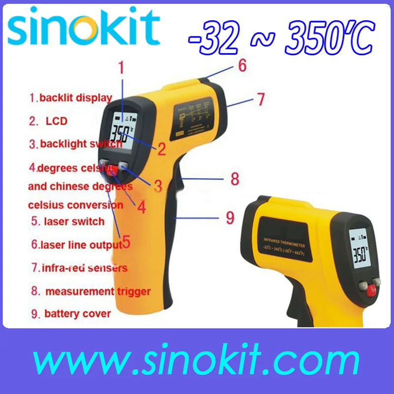  От 32 до 350'C Новый портативный инфракрасный термометр SK300|infrared thermometer|portable infrared