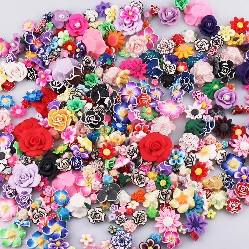 30 шт. микс 10 35 мм цветная Полимерная глина Fimo Цветочные бусины для