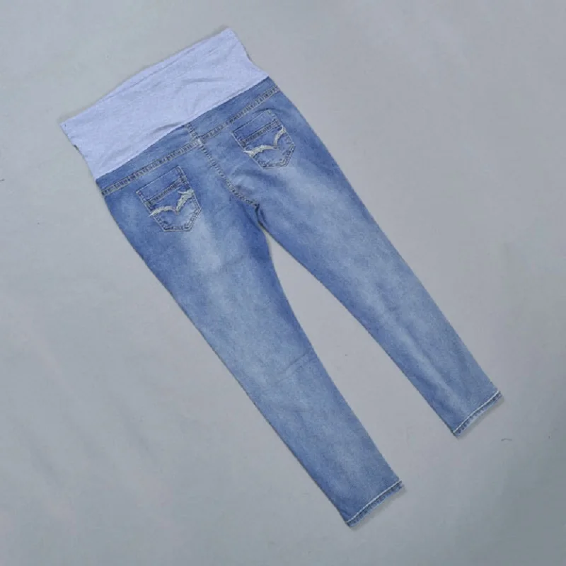 Эластичная резинка на талии 100% хлопок джинсы для беременных штаны Одежда женщин