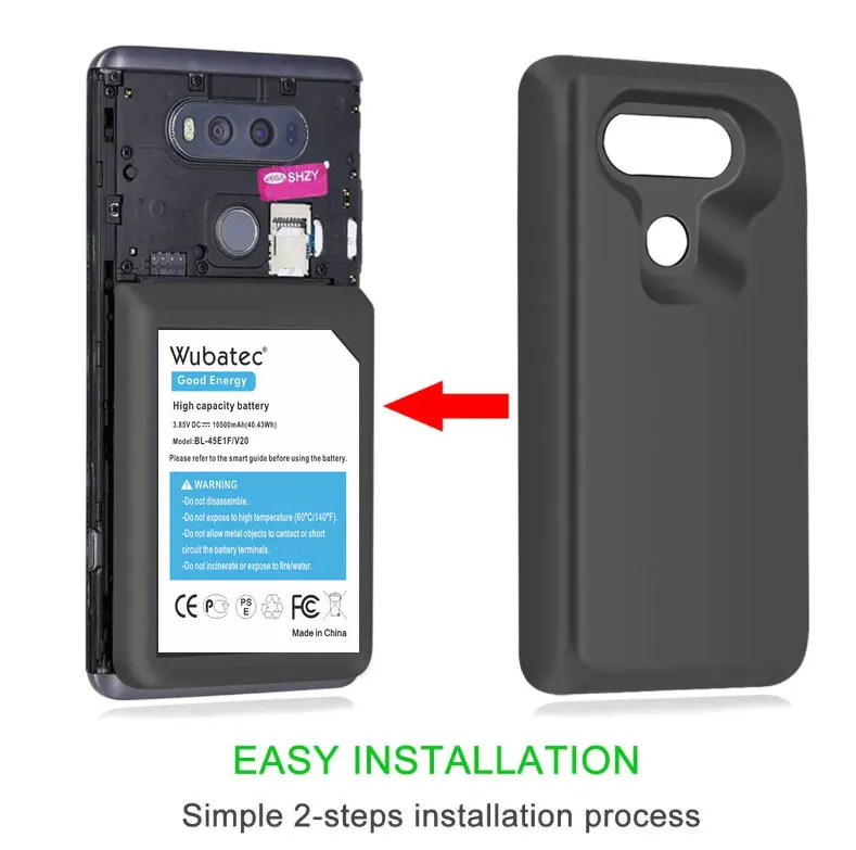 Защитный чехол Wubatec 1x10500 мАч для LG V20 Stylo 3 H990 F800 VS995 US996 LS995 LS997 H910 H918|Аккумуляторы