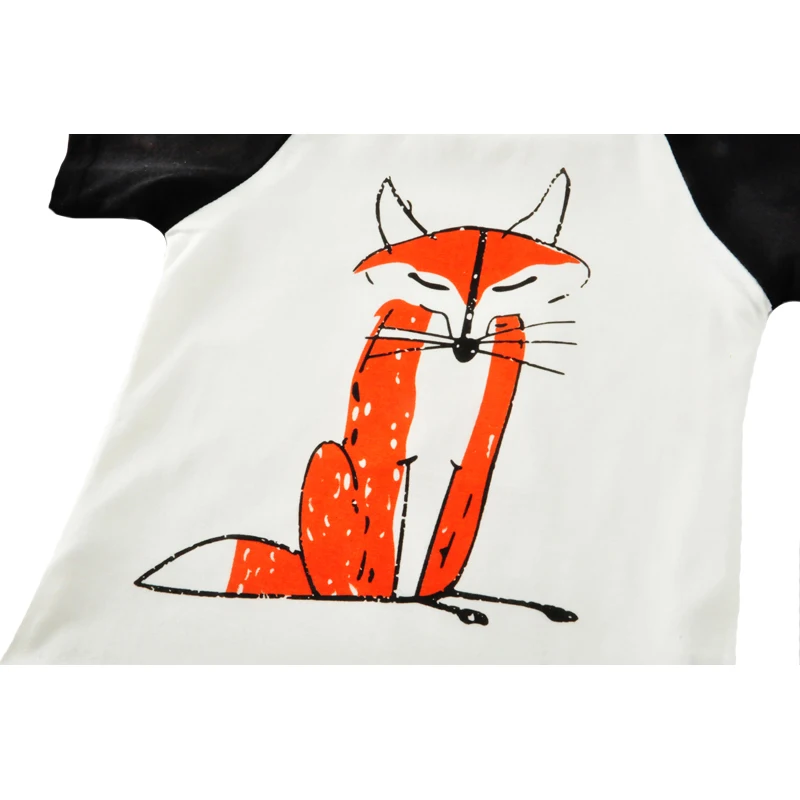

Kids T Shirt Cartoon Animal Short Sleeve Boy Girl T-shirt Baby Clothes Outfits New 2017 Summer Fox Print Children T-shirts Tops