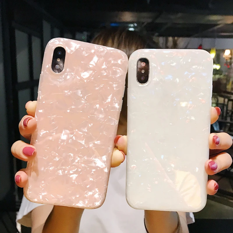 Роскошный цветной чехол для телефона с раковиной iphone 7 Plus Модный милый мягкий iPhone