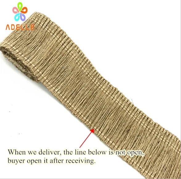 40 мм Натуральная джутовая лента/веревка плоская кисточка украшение для