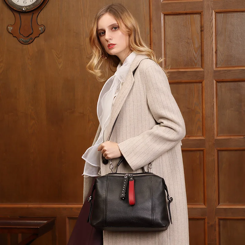 Hobos Bags Women Genuine Leather Handbag Simple Tote Bag Luxury Fashion Ladies Classic Pattern Shoulder | Багаж и сумки