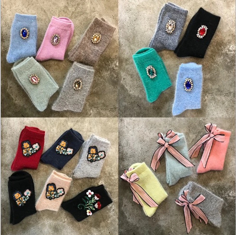 Новое поступление 2017 высококачественные толстые шерстяные носки gtglad с вышивкой