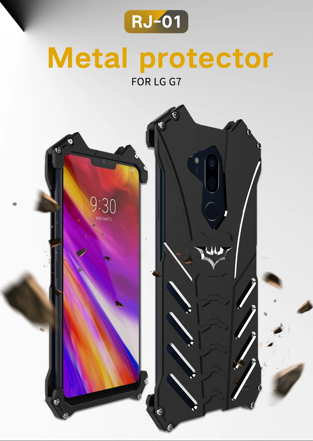 Броня металлический чехол для LG G7 ThinQ защита кожи твердая задняя крышка ударопрочный теплоотвод крутой супергерой спорт+ ремни+ подставка