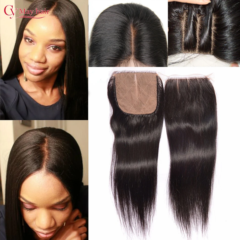 Аннабель Волос Бразильский Шелковый База Закрытие 4*4 Девственные Волосы Кружева