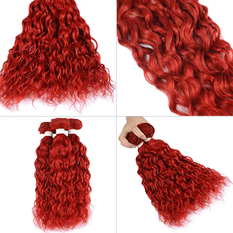 Pinshair перуанская Волна Пучки Волос 99J цветной человеческие волосы Weave Связки