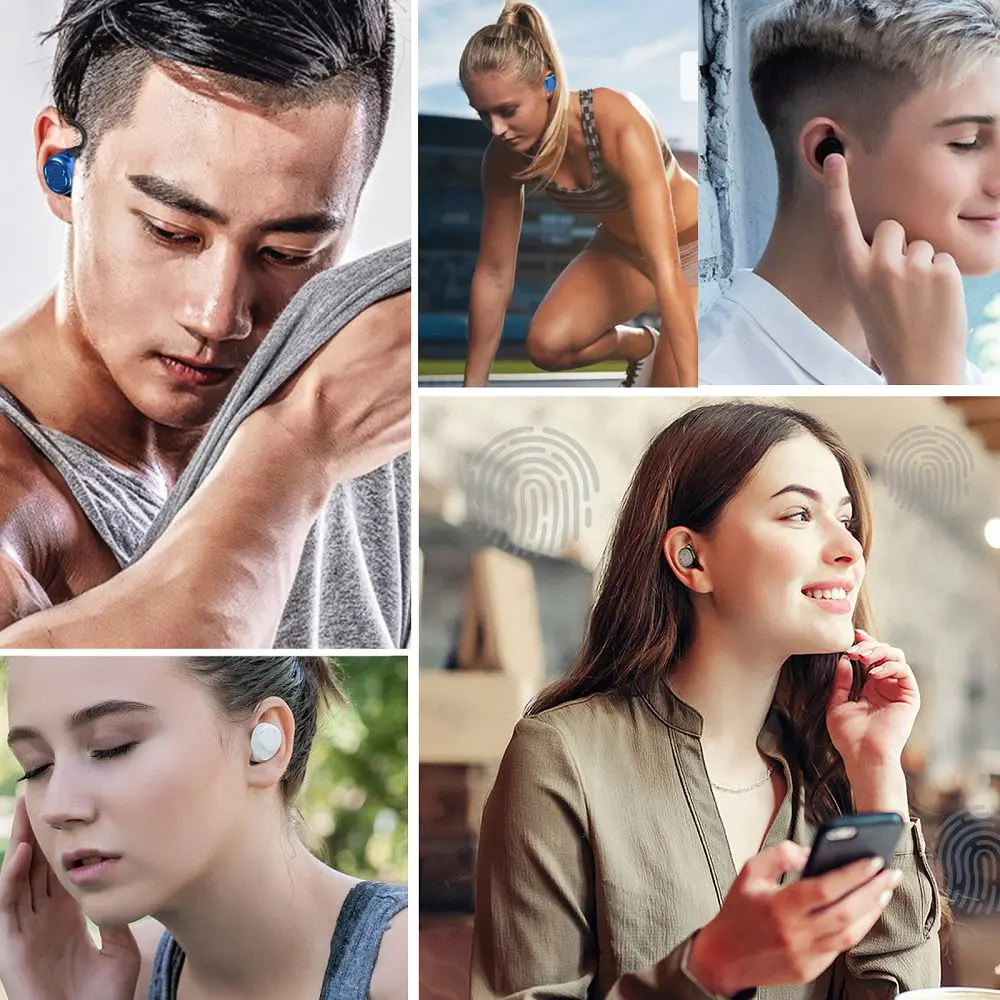 Наушники-вкладыши TWS True Беспроводной стерео наушники Bluetooth 5 0 бас сенсорное