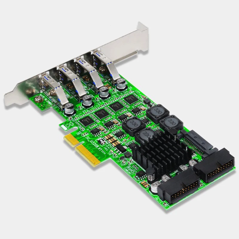 Плата расширения H1111Z PCI Express USB 3 0 PCI-E 19 Pin адаптер E к контроллер PCIE USB3.0 карта |