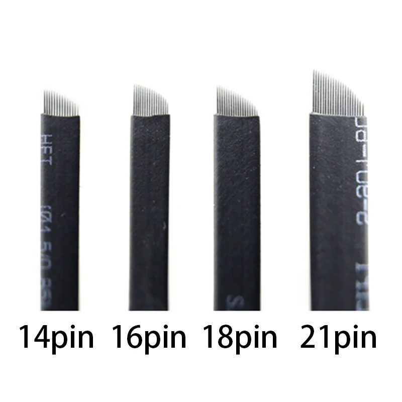 50 шт. Flex 7 9 11 12 14 16 18 21U Pin laminas Перманентный макияж tebori бровей Тату иглы лезвие для
