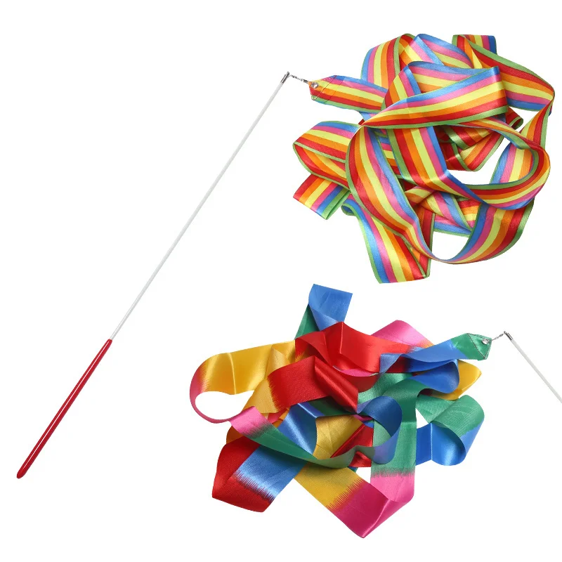 Спортивные 4 м красочные гимнастические стримеры художественный балетный
