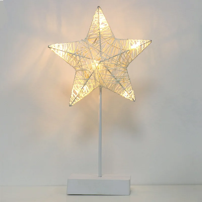 Rattan star Симпатичная Рождественская елка, ротанговая модель в форме звезды, светодиодный Рождественский Креативный светодиодный Ночной светильник, романтическая свадебная настольная Ночная лампа для дома diy - Цвет: Rattan star