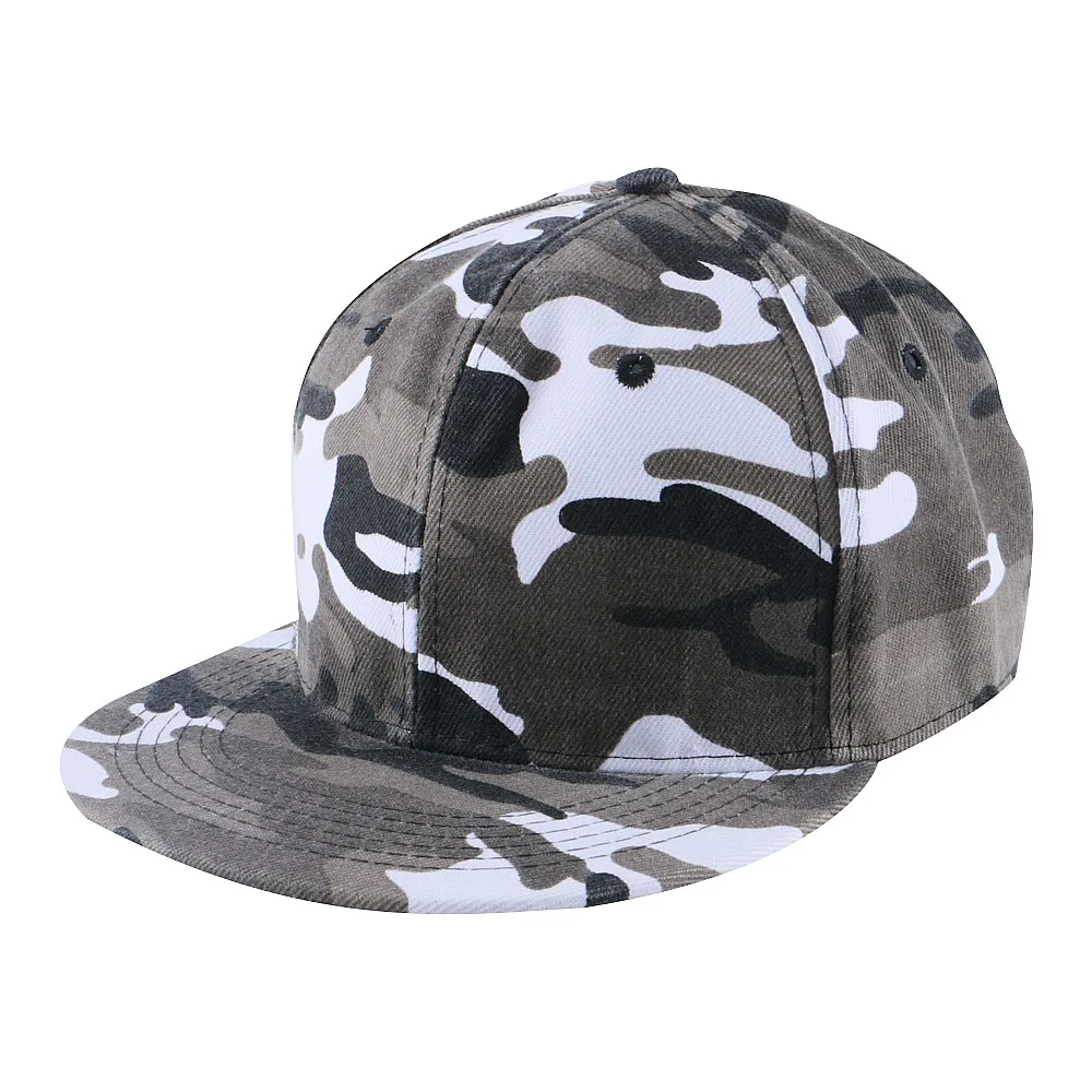 white camouflage Дешевые мужские и женские хип-хоп кепки спортивные бейсболки однотонная шляпа акриловая уличная женская мужская повседневная защелкивающаяся задняя обвязка - Цвет: white camouflage