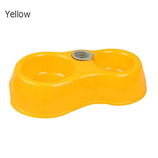 Yellow Двухпортовый автоматический дозатор воды для собак, кормушка, миска для кошек, миска для еды, миска для домашних животных, миски для питья маленьких собак, чайник для котенка - Цвет: Yellow