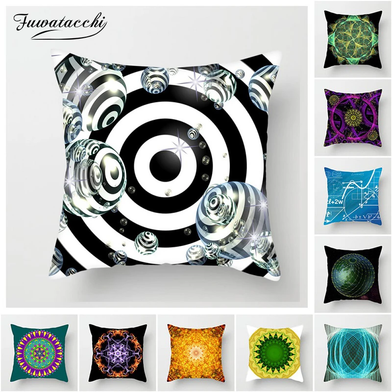 

Fuwatacchi Star Geometric Cushion Cover Science Universe Theme Pillow Cover Decorative Home Sofa Paisley Striped Pillowcase