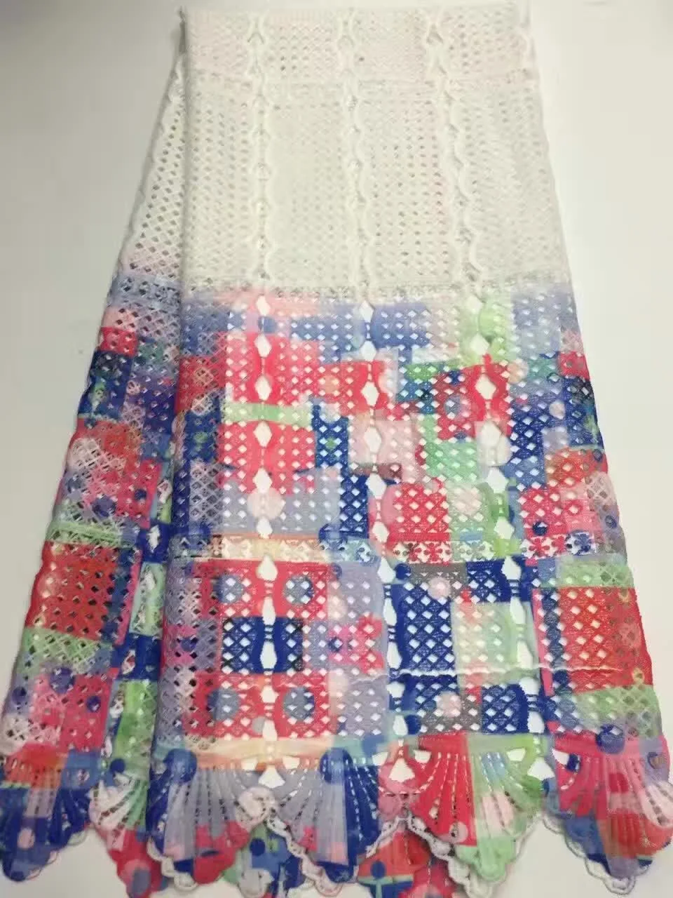 2016 Последнее Африканский Гипюр Кружева Ткани Высокого Качества Многоцветный 5