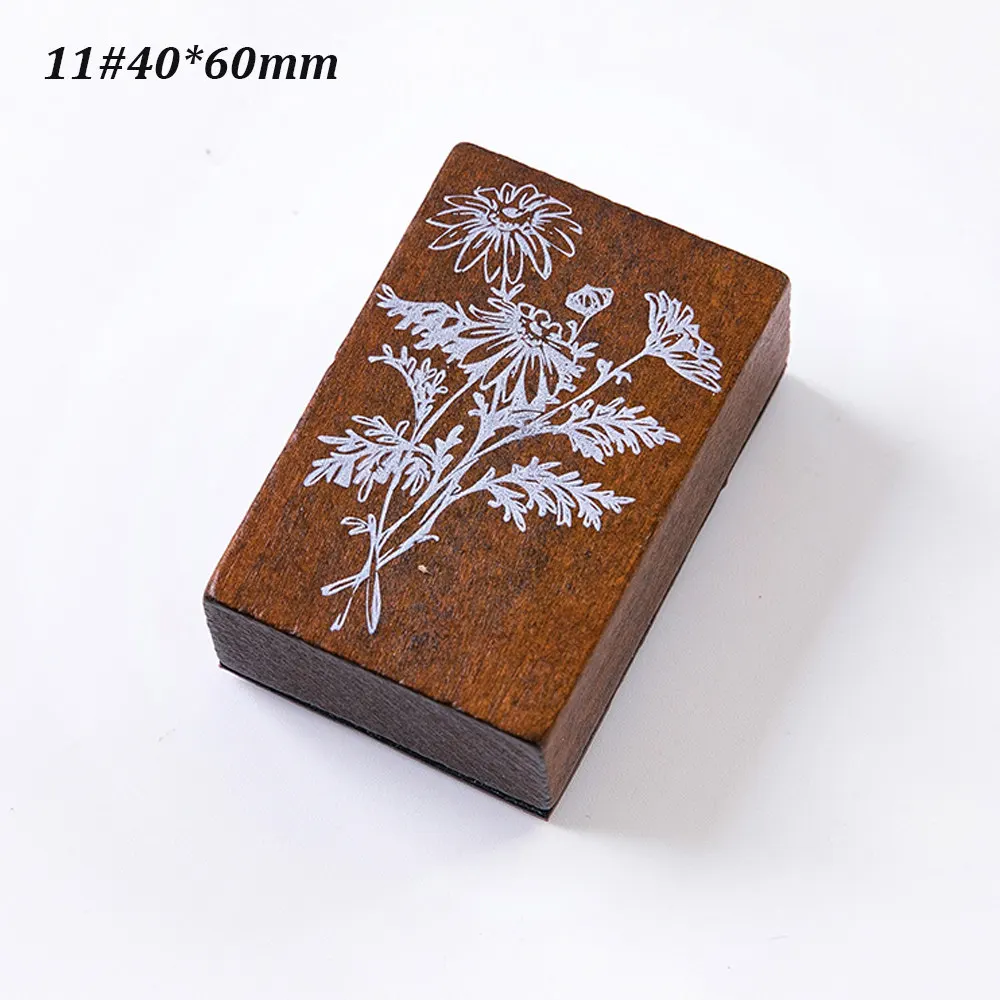 11-40x60mm 1 шт. винтажные деревянные и резиновые штампы для украшения леса, растений, Луны, для скрапбукинга, канцелярские товары, сделай сам, стандартный Штамп для рукоделия - Цвет: 11-40x60mm