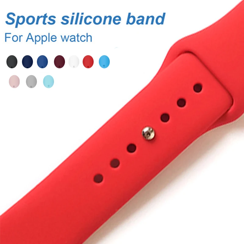 Sport silicone watchbands waterproof Strap band for apple watch strap 38mm/42mm 40mm/44mm For iwatch seris 4 3 2 1 New wristband | Наручные