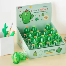 1 Pcs Kawaii Green Plant Cactus Plastic Single Hole Pencil Sharpeners For Pencils Cutter School Office Student Stationery Gifts