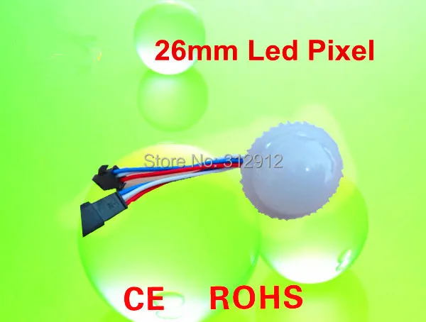 

Модифицируемый светодиодный пиксельный модуль WS2811 26 мм; 3 светодиода 5050 SMD RGB, вход 12 В постоянного тока; Матовая крышка; 0,72 Вт