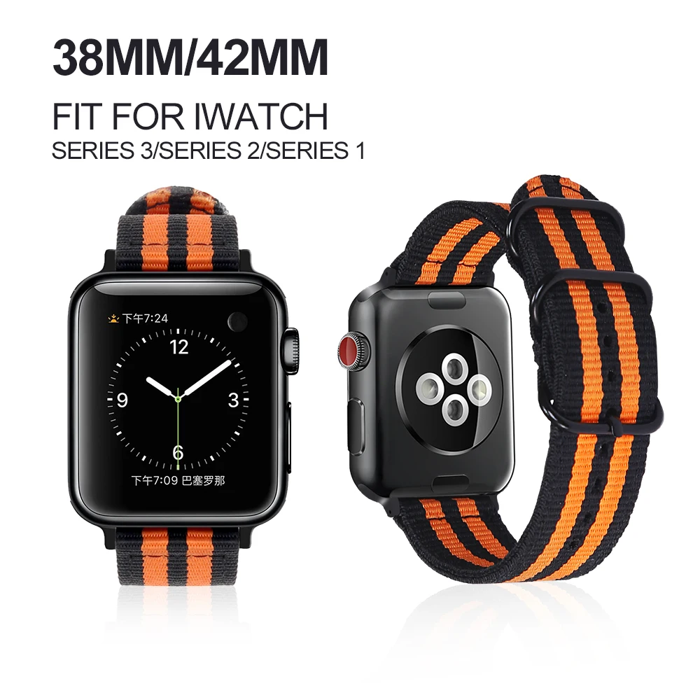 42 мм 38 цветной спортивный нейлоновый ремешок для часов Apple Watch iWatch серии 4 3 2 1