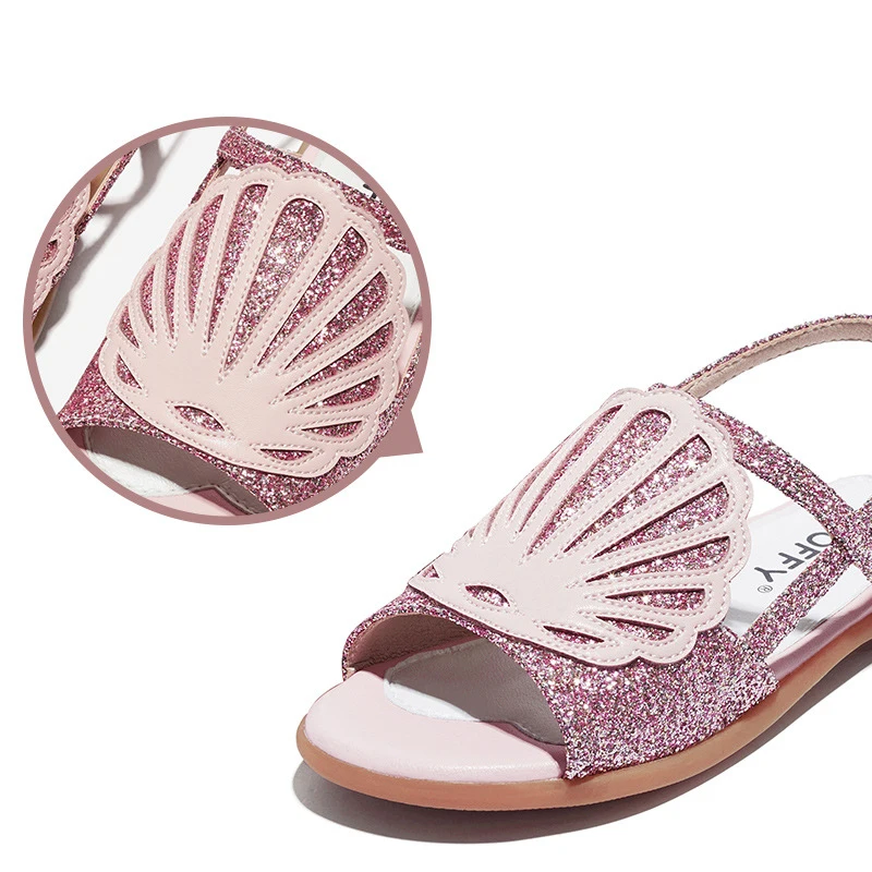 Новинка лета 2019 сандалии принцессы для маленьких девочек детская блестящая