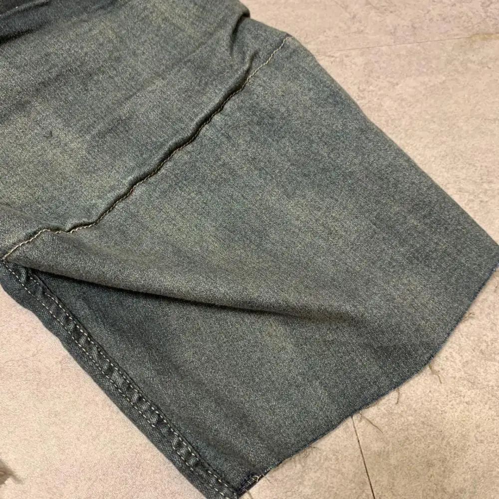 19ss Owen Seak Men Casual Short Washing Denim Cotton Gothic Style Men's Clothing Sweatpants Summer Women Black Shorts Size XL