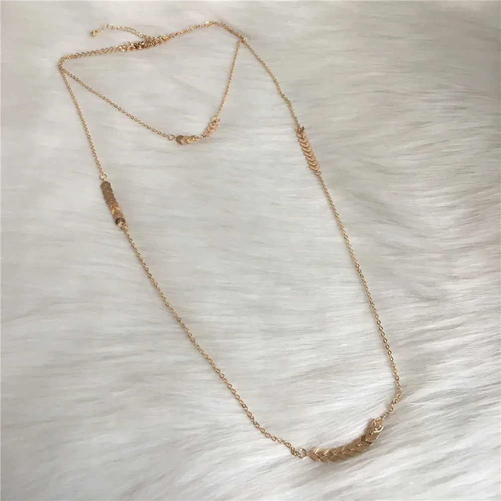 TRENDY WOMEN NECKLACE GOLD COLOR PLATING LONG CHAIN NECKLACE FOR WOMEN GIRL
