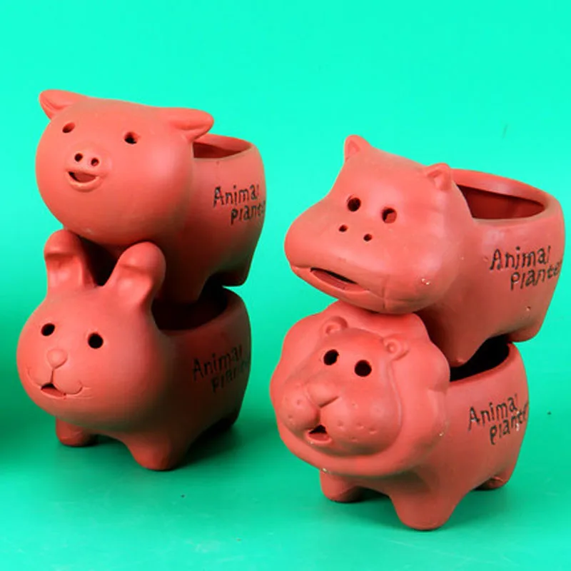 Мини Крытый животных кашпо для суккулентов горшок Керамика прекрасный