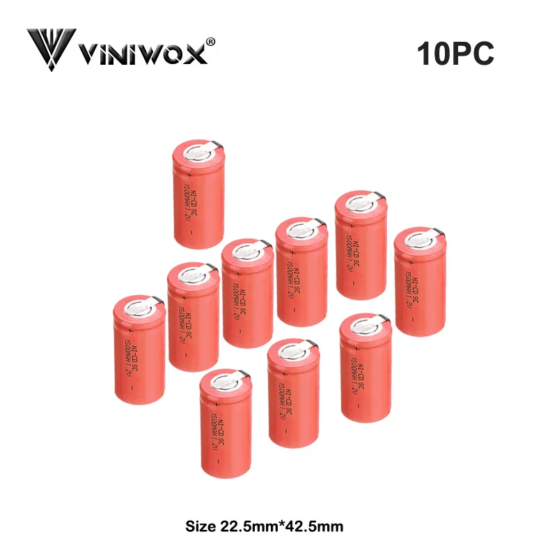 SC 1,2 V 1500mAh Ni-CD Subc аккумуляторные батареи, сделанные до 9,6 V 12V 14,4 V 18V 24V NICD электрические части батареи для электроинструмента