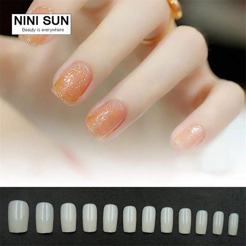 500 шт. полное покрытие Короткие L образные изогнутые накладные ногти Типсы