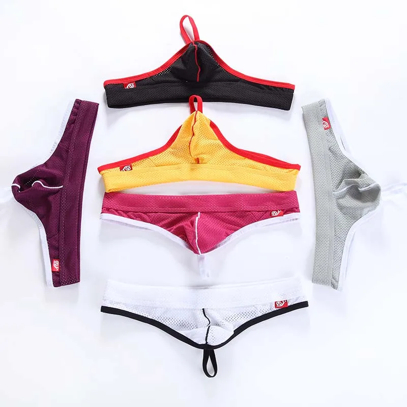 

3pcs/lot Gay Men Ondergoed Jockstrap Underwear Sexy Erotic Homens String Transparent Mens Thongs And G Strings Nylon 4003 DK