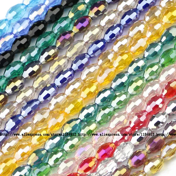 MZ400 Mixed color JHNBY рисовые зерна Австрийские хрустальные бусины 100 шт Высокое качество 4*6 мм овальной формы свободные бусины браслет бижутерия ручной работы изготовление своими руками - Цвет: MZ400 Mixed color