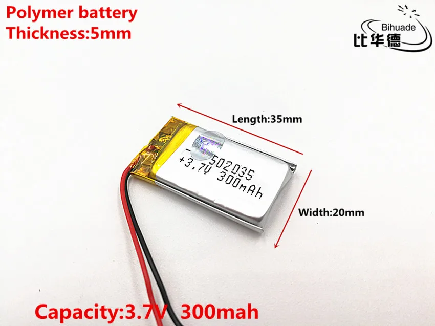 1 шт./лот 3 7 V 300mAH 502035 полимерный литий ионный/литий ионный аккумулятор для DVR GPS mp3
