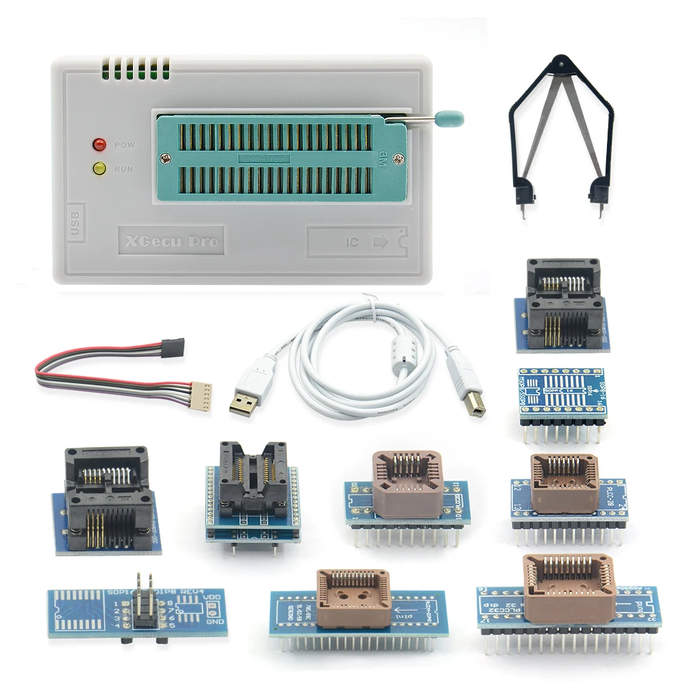 100% Оригинальный Minipro V8.51 TL866ii Plus + 10 адаптеров EEPROM Универсальный Bios USB программатор