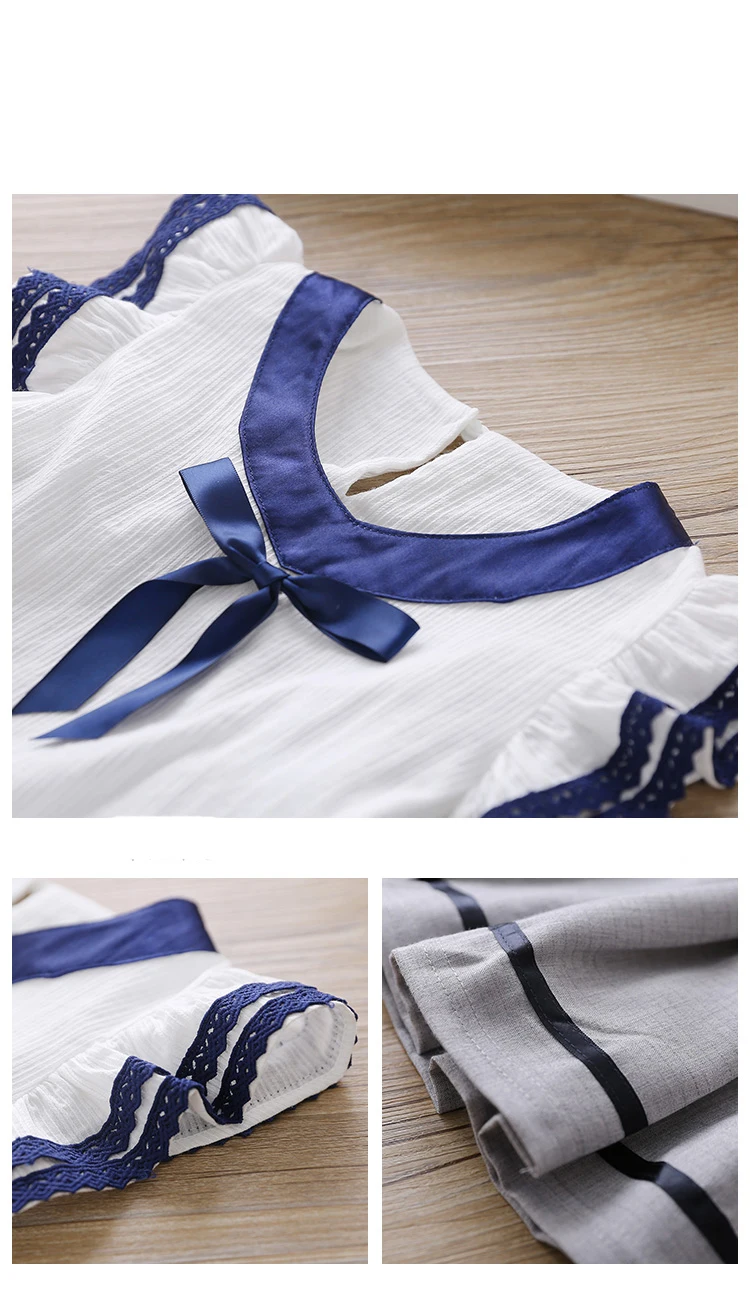 Комплект детской одежды для девочек Летний хлопковый жилет с круглым вырезом и