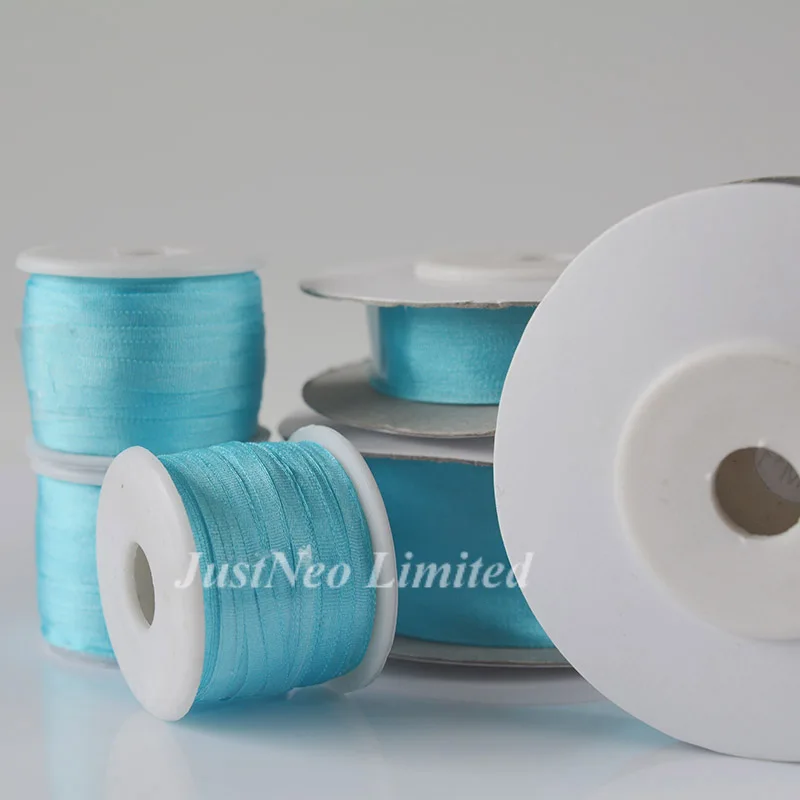 244 голубой 100% натуральный шелк вышивка лента ручной работы двусторонняя тафта