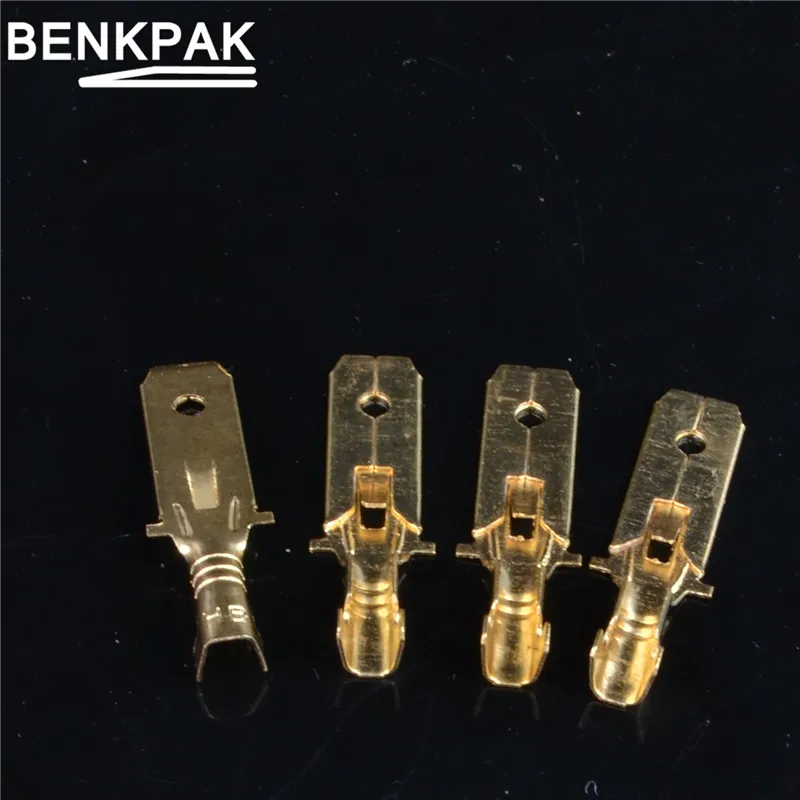 Обжимной штырьковый разъем 6 3 мм из латуни male spade connector spade connectorcrimp terminal male