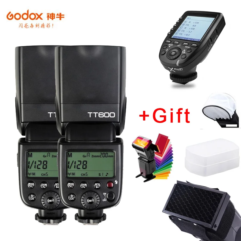 Godox TT600 GN60 HSS 1/8000s вспышка для камеры Speedlite + 2 4G беспроводной Xpro F передатчик Fuji XT 30 XT20